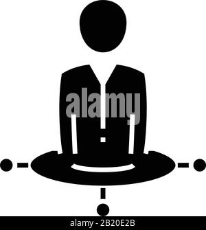 Different tasks black icon, concept illustration, vector flat symbol, glyph sign. Stock Vector