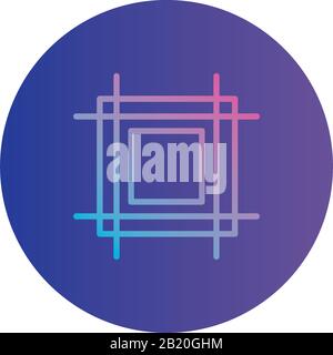 circuit square gradient style icon design, futuristic virtual ...