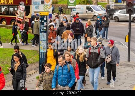 London's city tour on a bus Stock Photo