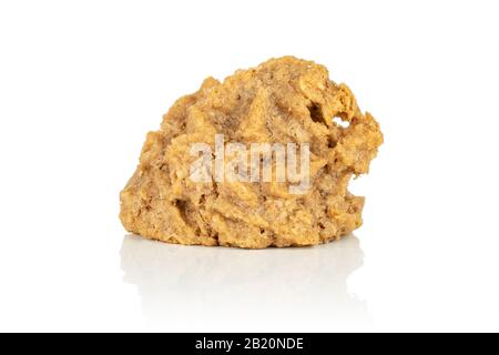 One whole homemade brown coconut biscuit with chocolate isolated on white background Stock Photo