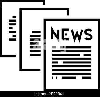 Newpaper line icon, concept sign, outline vector illustration, linear symbol. Stock Vector