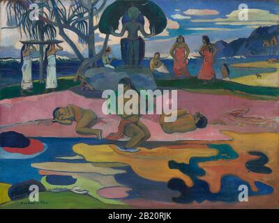 Day of the God (Mahana no Atua) (1894) 19th Century Painting by Paul Gauguin - Very high resolution and quality image Stock Photo