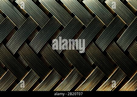 Macro view of golden fiber, metal texture Stock Photo
