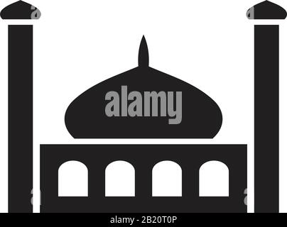 Mosque Icon template black color editable. Mosque Icon symbol Flat vector illustration for graphic and web design. Stock Vector