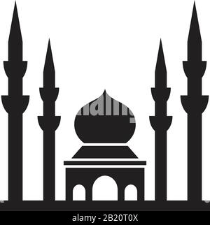 Mosque Icon template black color editable. Mosque Icon symbol Flat vector illustration for graphic and web design. Stock Vector