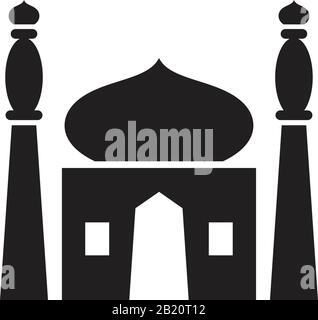 Mosque Icon template black color editable. Mosque Icon symbol Flat vector illustration for graphic and web design. Stock Vector