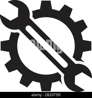 Wrench and screwdriver flat Icon template black color editable. Wrench and screwdriver flat Icon symbol Flat vector illustration for graphic and web d Stock Vector