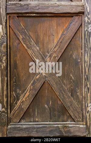 Wooden door lock, vintage wooden door, Brown wooden door, texture, background Stock Photo