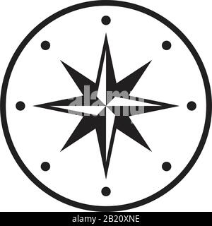 Compass Icon template black color editable. Compass Icon symbol Flat vector illustration for graphic and web design. Stock Vector