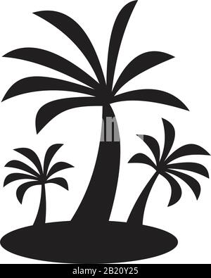 Palm tree Icon template black color editable. Palm tree Icon symbol Flat vector illustration for graphic and web design. Stock Vector