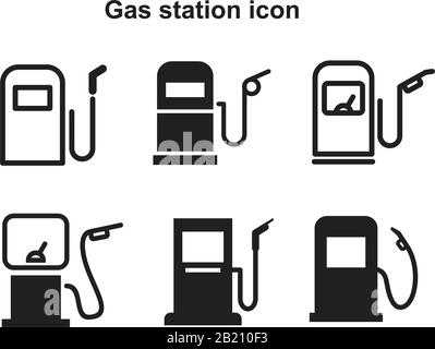 Gas Station Icon template black color editable. Gas Station Icon symbol Flat vector illustration for graphic and web design. Stock Vector