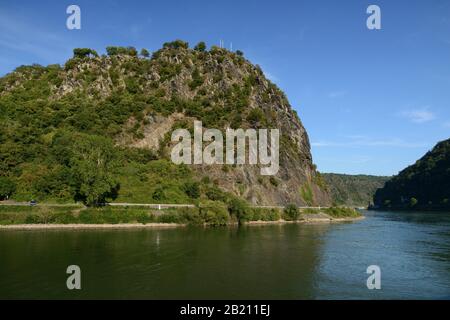 Loreley, Loreley Rock near St. Goarshausen, Rhineland-Palatinate, Germany Stock Photo