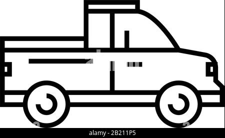 Open car line icon, concept sign, outline vector illustration, linear symbol. Stock Vector