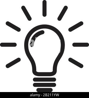Bulb Lamp Icon template black color editable. Bulb Lamp Icon symbol Flat vector illustration for graphic and web design. Stock Vector
