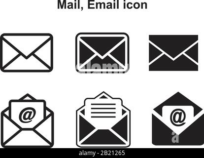 Mail, Email Icon template black color editable. Mail, Email Icon symbol Flat vector illustration for graphic and web design. Stock Vector