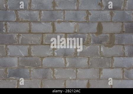 The wall made from aerated autoclaved concrete blocks. Brick wall construction Stock Photo