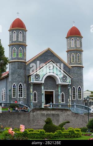 Iglesia catolica de Zarcero, Zarcero, Alajuela Province,  Costa Rica Stock Photo