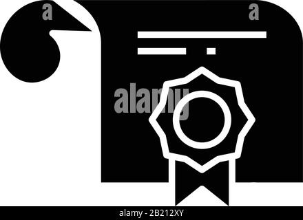 Degree black icon, concept illustration, vector flat symbol, glyph sign. Stock Vector