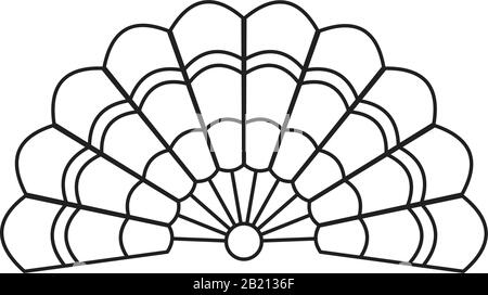 Handheld fan Icon template black color editable. Handheld fan Icon symbol Flat vector illustration for graphic and web design. Stock Vector