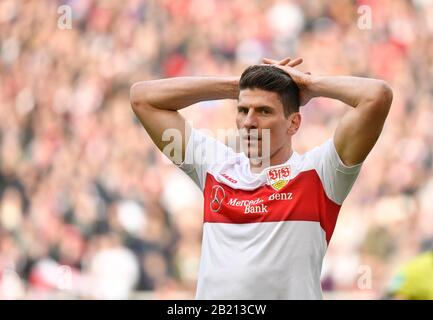 Mario Gomez VfB Stuttgart, disappointed, gestures, Mercedes-Benz Arena, Stuttgart, Baden-Wuerttemberg, Germany Stock Photo