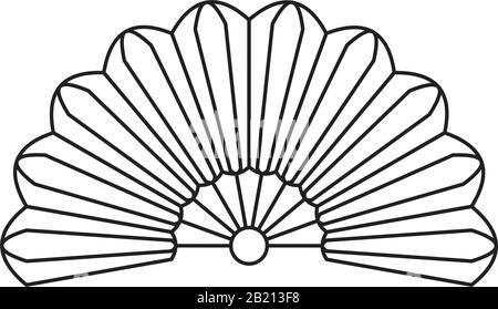 Handheld fan Icon template black color editable. Handheld fan Icon symbol Flat vector illustration for graphic and web design. Stock Vector