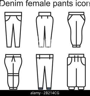 Denim female plants Icon template black color editable. Denim female plants Icon symbol Flat vector illustration for graphic and web design. Stock Vector