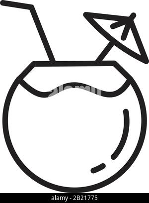 Freshness coconut Icon template black color editable. Freshness coconut Icon symbol Flat vector illustration for graphic and web design. Stock Vector