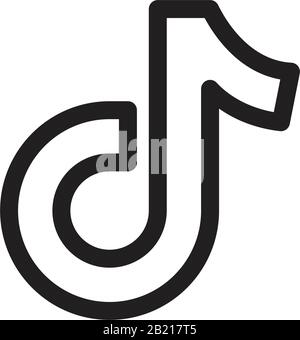 Tik Tok flat Icon template black color editable. Tik Tok flat Icon symbol Flat vector illustration for graphic and web design. Stock Vector