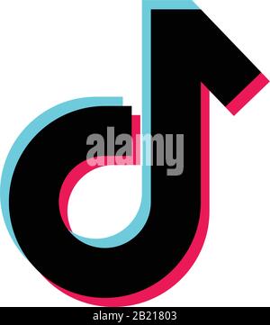 Tik Tok flat Icon template black color editable. Tik Tok flat Icon symbol Flat vector illustration for graphic and web design. Stock Vector