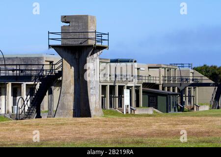 Fortifications at Fort Casey, Whidbey Island, Washington, strategically placed to defend the entrance to Puget Sound at the turn of the 20th century Stock Photo