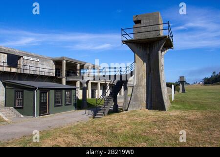 Fortifications at Fort Casey, Whidbey Island, Washington, strategically placed to defend the entrance to Puget Sound at the turn of the 20th century Stock Photo