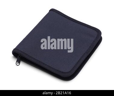 Black CD Holder Case Isolated on White Background. Stock Photo