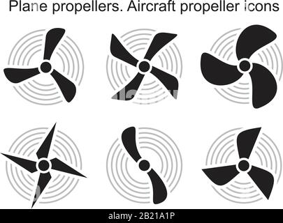 Plane propellers, Aircraft propeller Icon template black color editable. Plane propellers, Aircraft propeller Icon symbol Flat vector illustration for Stock Vector