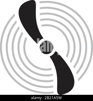 Plane propellers, Aircraft propeller Icon template black color editable. Plane propellers, Aircraft propeller Icon symbol Flat vector illustration for Stock Vector