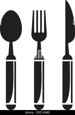 Vector cutlery, Fork, knife Icon template black color editable. Vector cutlery, Fork, knife Icon symbol Flat vector illustration for graphic and web d Stock Vector