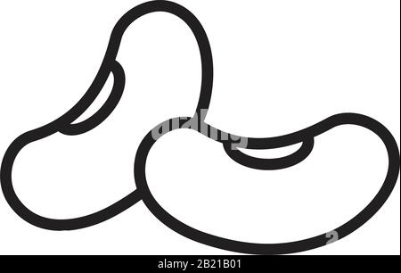 Soy beans, vector peas line Icon template black color editable. Soy beans, vector peas line Icon symbol Flat vector illustration for graphic and web d Stock Vector