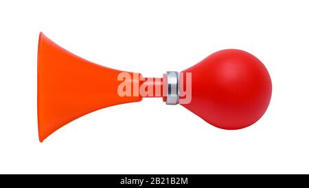 Orange Bike Horn Isolated on White Background. Stock Photo