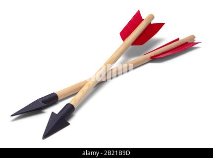 Two Arrows Crossed Isolated on White Background. Stock Photo