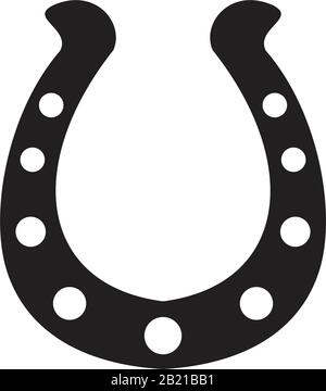 Horse shoe Icon template black color editable. Horse shoe Icon symbol Flat vector illustration for graphic and web design. Stock Vector