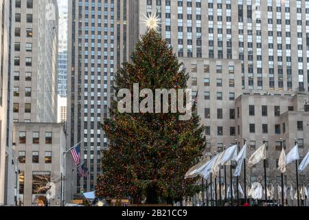 Rockefeller Center at Christmas, New York City Stock Photo