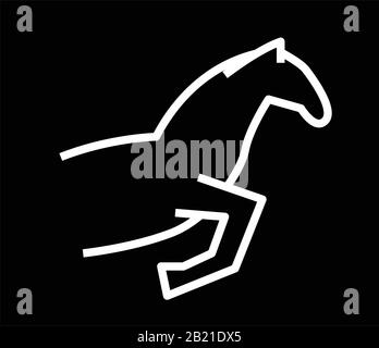 Equestrian sport black icon, concept illustration, vector flat symbol, glyph sign. Stock Vector