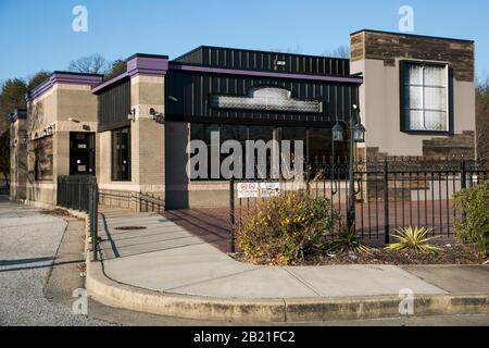 An abandoned fast food restaurant location in Baltimore, Maryland on February 22, 2020. Stock Photo