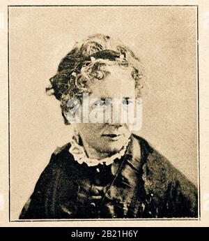 Harriet Elisabeth Beecher Stowe was an American abolitionist and author.. Digital improved reproduction from Illustrated overview of the life of mankind in the 19th century, 1901 edition, Marx publishing house, St. Petersburg Stock Photo