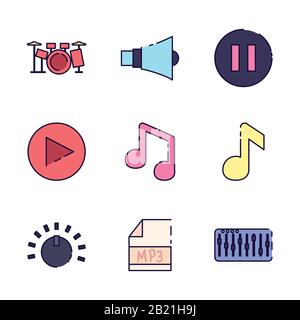 Pause and Play Button Icon Conceptual Vector Illustration Design eps10 ...