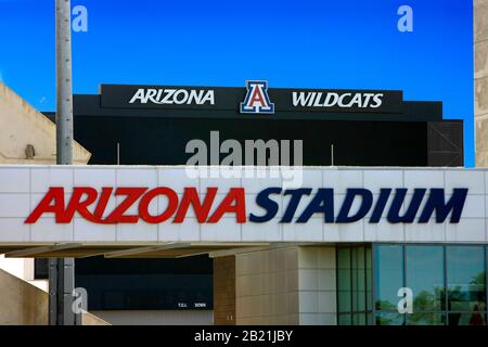 Arizona Wildcats scoreboard at the Arizona Stadium on the campus of the University of Arizona in Tucson Stock Photo