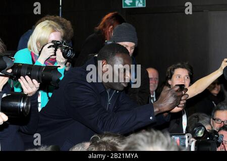 Police photocall and press conference during the Berlinale Film Festival 2020. Stock Photo