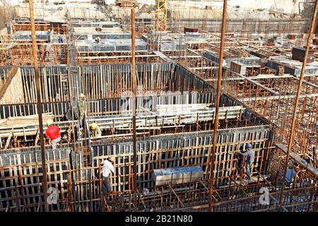 construction workers making reinforcement Stock Photo - Alamy
