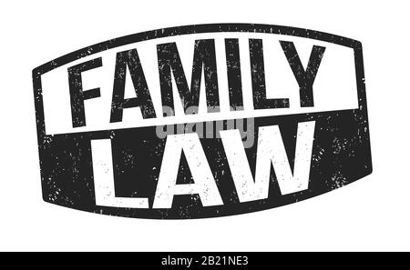 Family law sign or stamp on white background, vector illustration Stock Vector