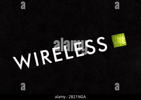 Macro close up photograph of wireless modem router indicator light. Stock Photo