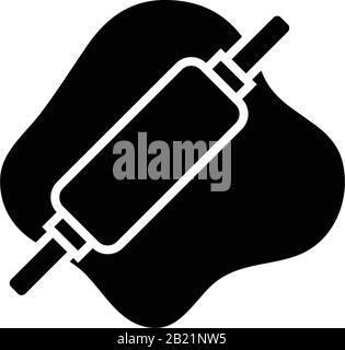 Dough black icon, concept illustration, vector flat symbol, glyph sign. Stock Vector